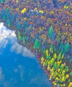 Lake Sky Reflect Paint by numbers