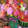 Watermelon Flowers Paint by numbers