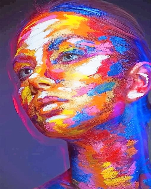 Colorful Face woman adult paint by numbers