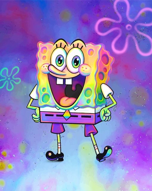 Colorful Spongebob Cartoon adult paint by numbers