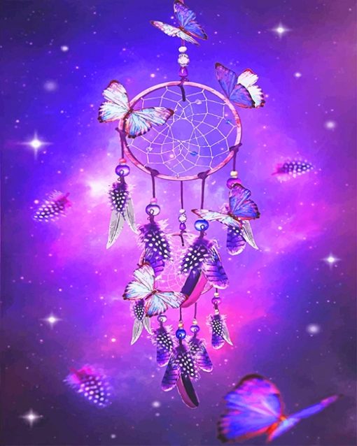 Dream Catcher with butterflies adult paint by numbers