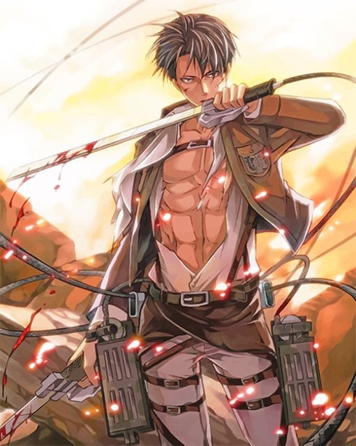 Levi Attack On Titan Anime adult paint by numbers