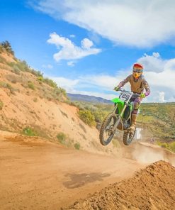 Light Green Dirt Bike adult pain by numbers