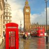 London Phone Box with big ben adult paint by numbers