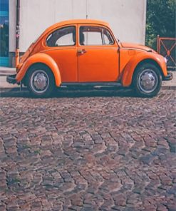 Orange VW Retro adult paint by numbers