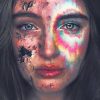 Sad colorful girl adult paint by numbers