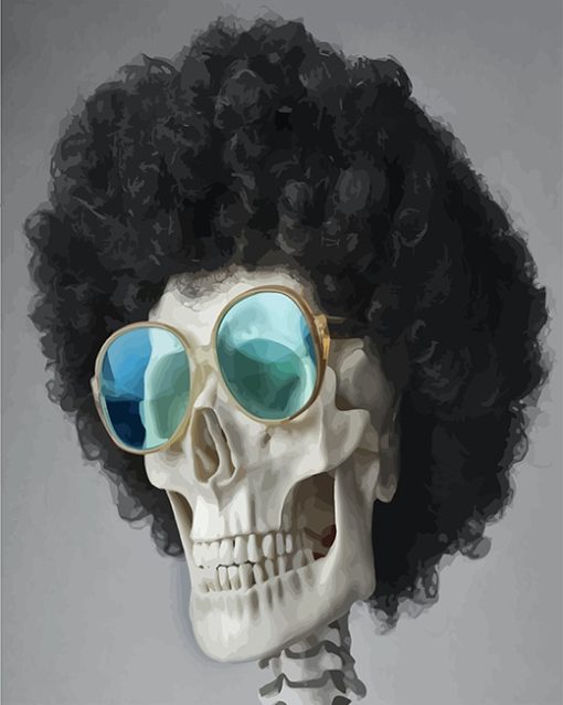 Skeleton with sunglasses adult paint by number