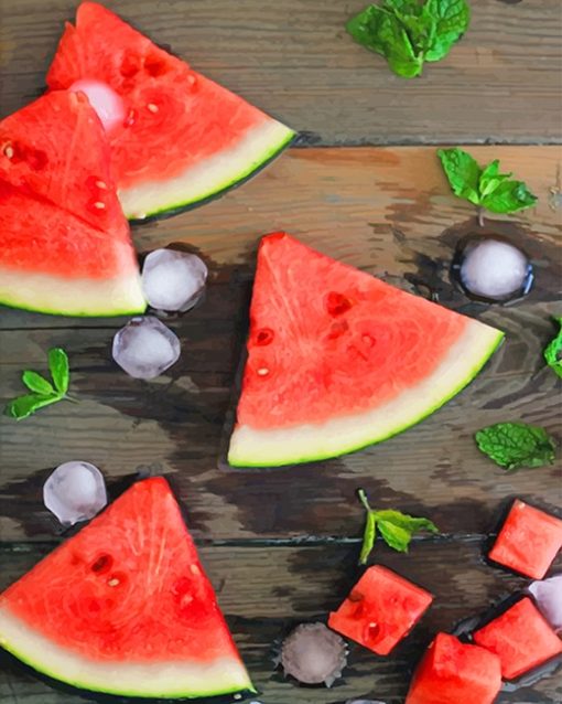 Watermelon Still Life adult paint by numbers