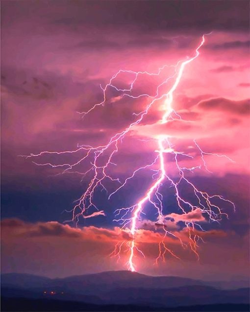 Aesthetic Lightning Sky paint by number