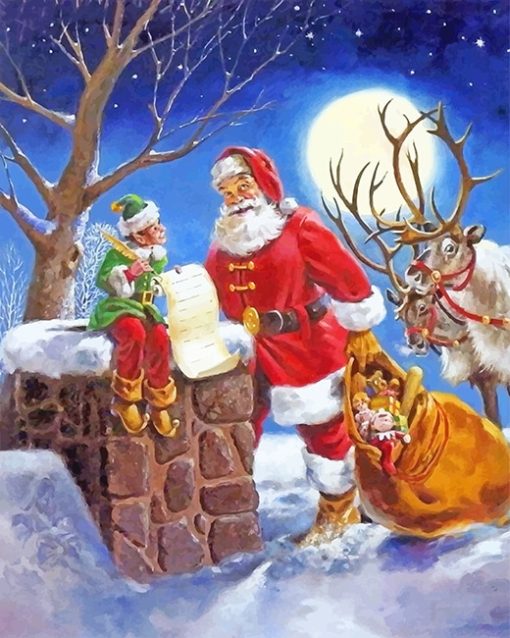 Christmas Santa paint by number