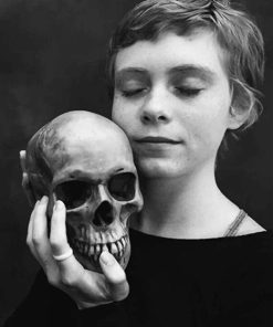 Girl With Skull Photography paint by number