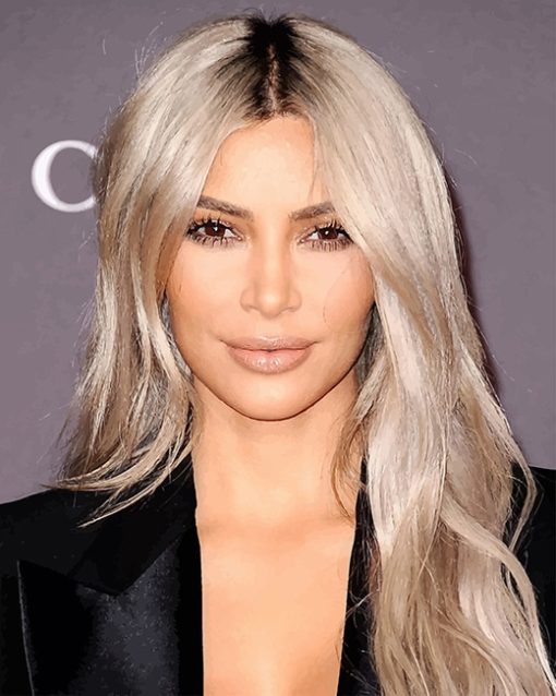 Grey Haired Kim Kardashian paint by number