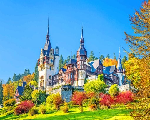 Peles Castle Romania paint by number