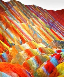 China Rainbow Mountains paint by number