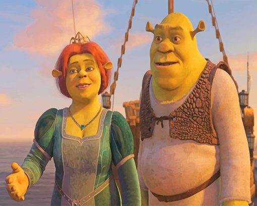 Shrek and Fiona paint by numbers