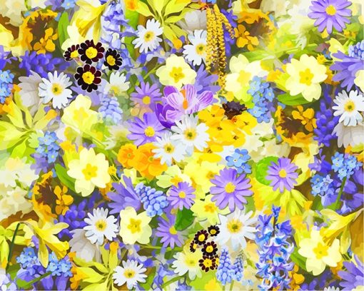 spring flowers adult paint by number