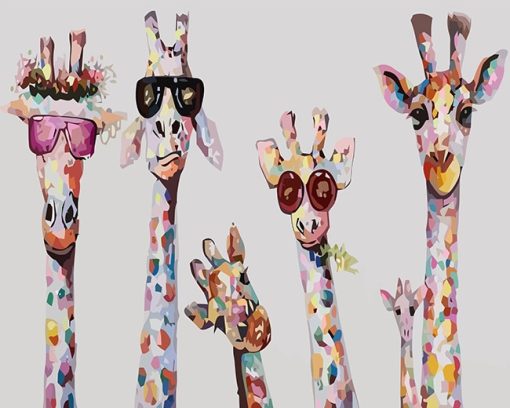 Stylish Giraffes Paint by number