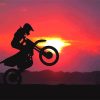 Sunrise Motorcycle Silhouette adult paint by number