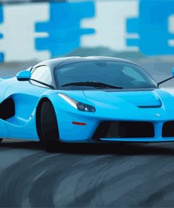 super car blue adult paint by number