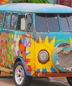 vintage volkswagen van adult paint by numbers