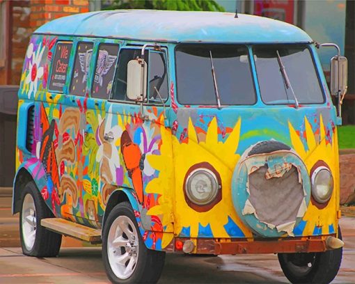 vintage volkswagen van adult paint by numbers