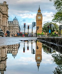 Big Ben Water Reflection London Paint By Numbers