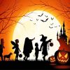 Halloween celebration silhouette adult paint by numbers