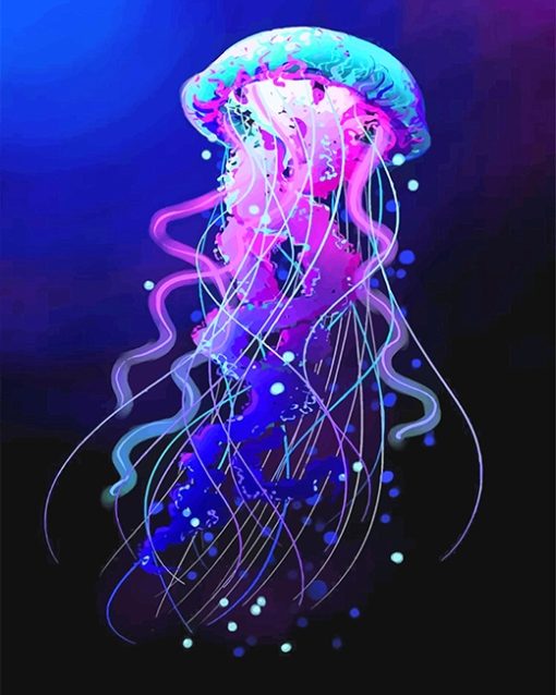 Blue And Purple Jellyfish Paint By Numbers