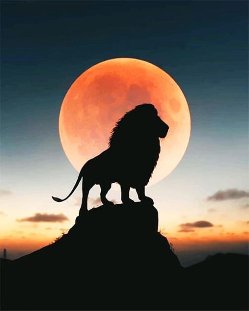 Lion Silhouette Paint By Numbers