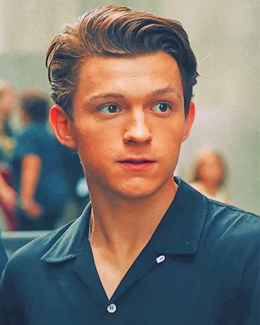 Tom Holland Wearing Black Paint By Numbers