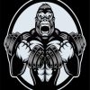 Black And White Strong Gorilla paint by number