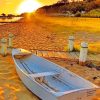 Boat On Sea Sand adult paint by numbers