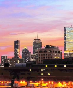 Boston Skyline adult paint by numbers