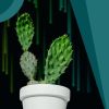 Cactus In Vase adult paint by numbers