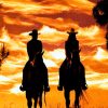 Cowboy Cowgirl silhouette adult paint by numbers