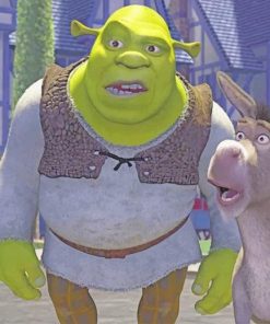 Crazy Shrek And His Donkey adult paint by numbers