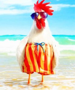 Funny Rooster adult paint by numbers