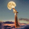 Giraffe Eating The Moon Paint by numbers