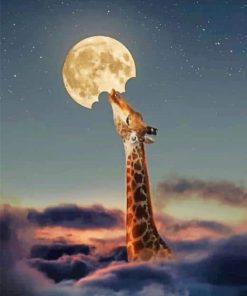 Giraffe Eating The Moon Paint by numbers