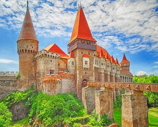 Corvin Hunyad Castle Romania paint by numbers