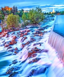 Idaho Falls Falls Visitidaho paint by numbers