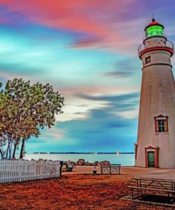 Lighthouse State Park adult paint by numbers