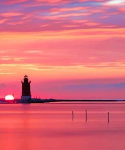 Lighthouse in delaware adult paint by numbers