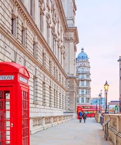 London Telephone Booth adult paint by numbers