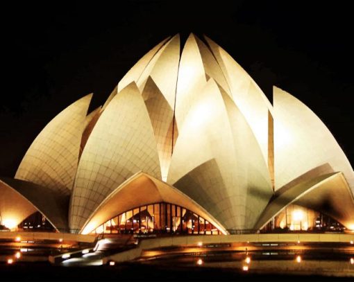 Lotus Temple New Delhi India paint by number