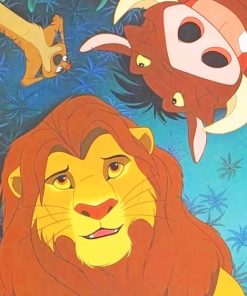 Mufasa and Timon and Pumba paint by numbers