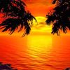 Paradise Sunset Tropical Island paint by numbers