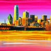 Peter Max Depicts The Dallas Skyline paint by number