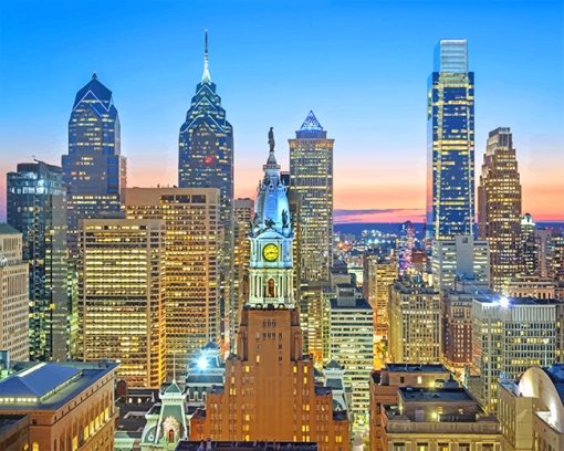 Philadelphia Skyline paint by number