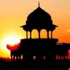 Red Fort Sunset Silhouette adult paint by numbers